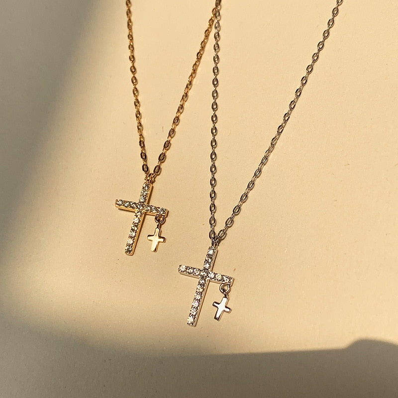 Double Cross Necklace