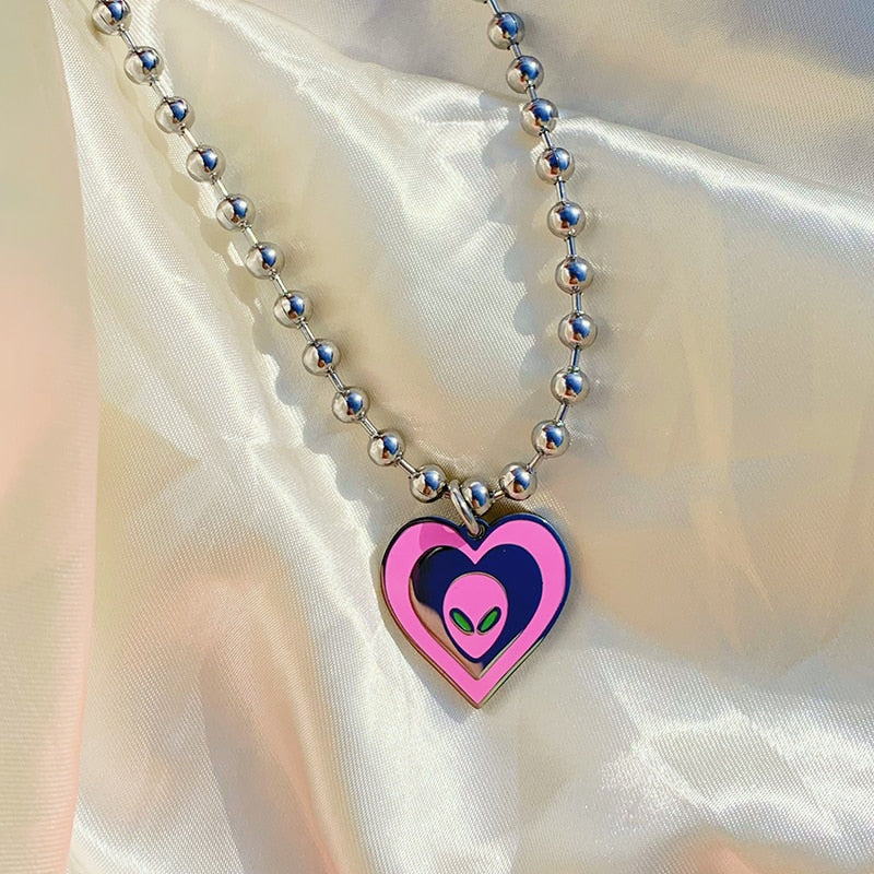 Pink Alien Necklace