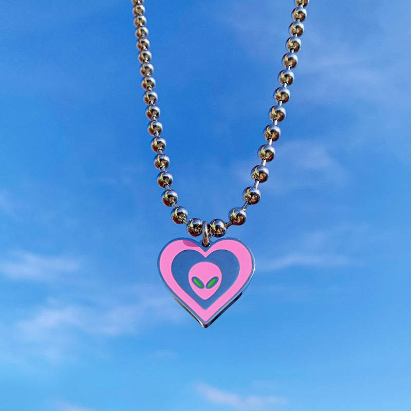Pink Alien Necklace