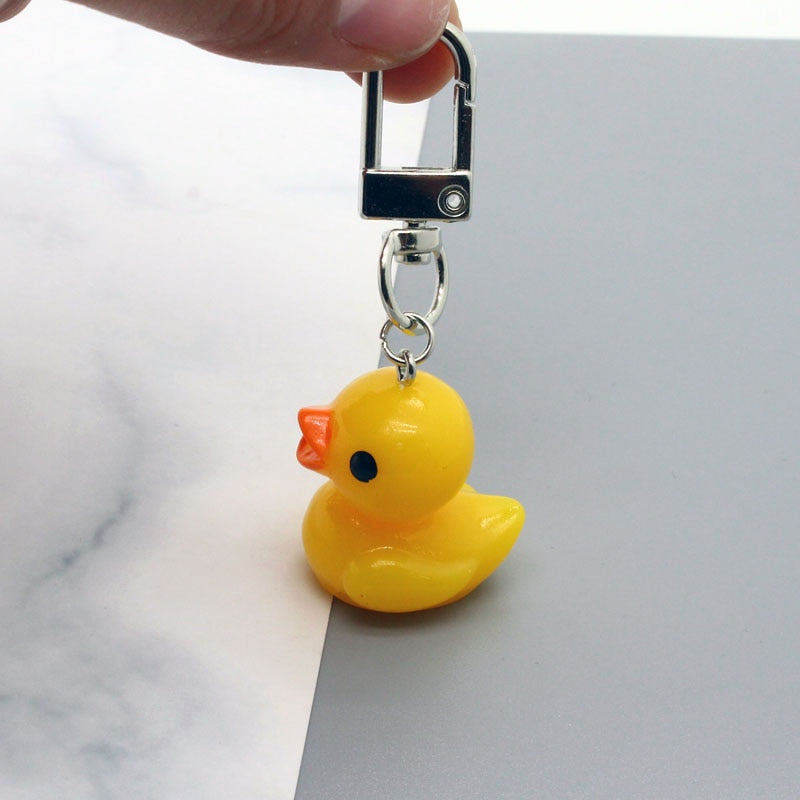 Rubber Yellow Duck Keychain
