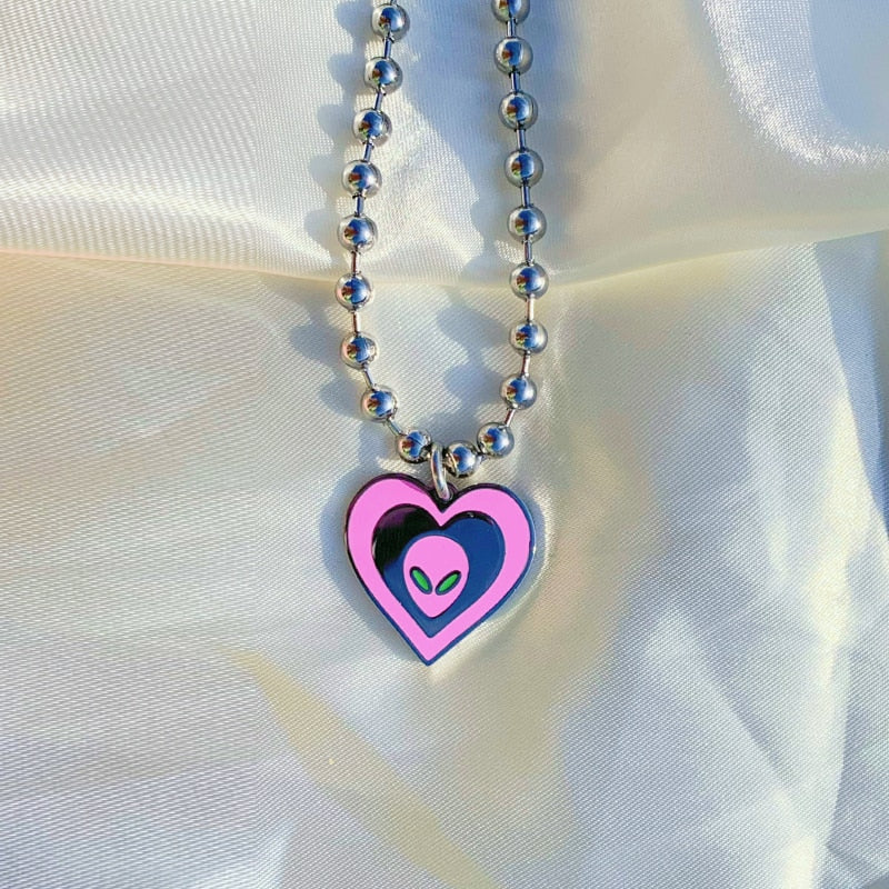 Pink Alien Necklace