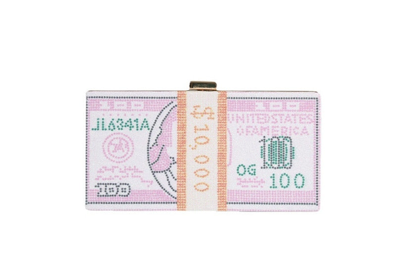 Rhinestones Money Clutch Purse