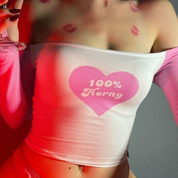 100% Horny Off Shoulder Top