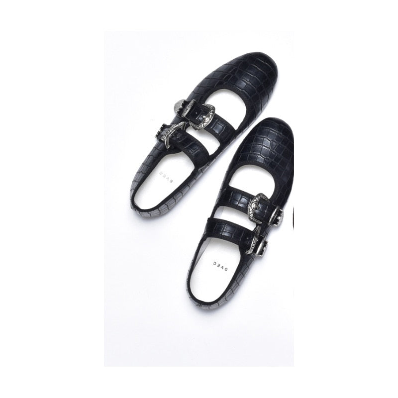 Buckled Ballerina Flats