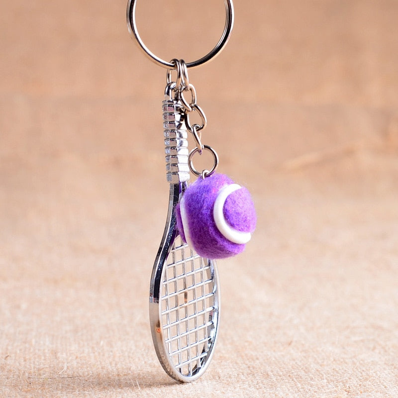 Tennis Racket & Ball Keychain