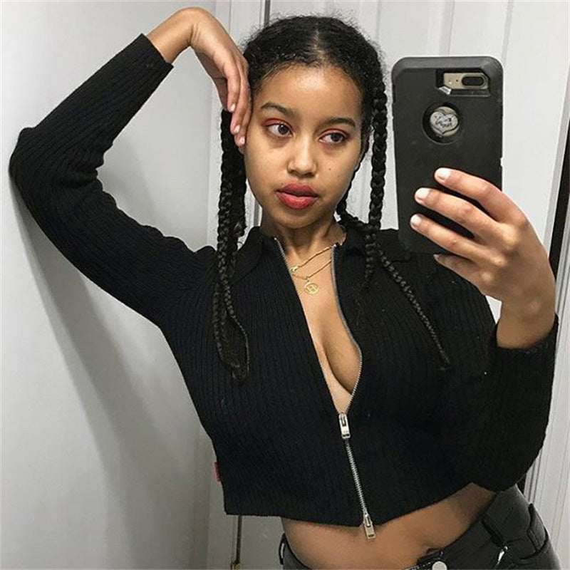 Ribbed Zip Up Sweater