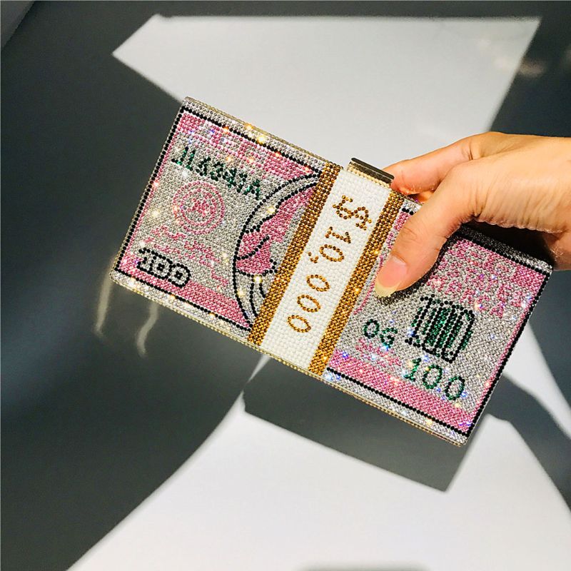 Rhinestones Money Clutch Purse
