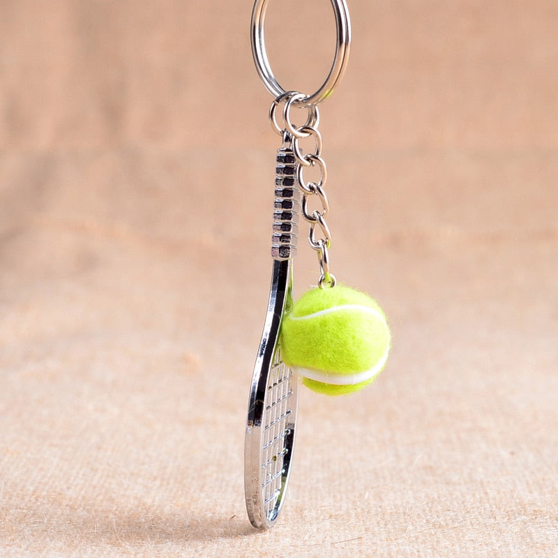 Tennis Racket & Ball Keychain
