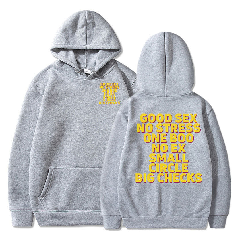 Good Sex No Stress One Boo No Ex Small Circle Big Checks Hoodie