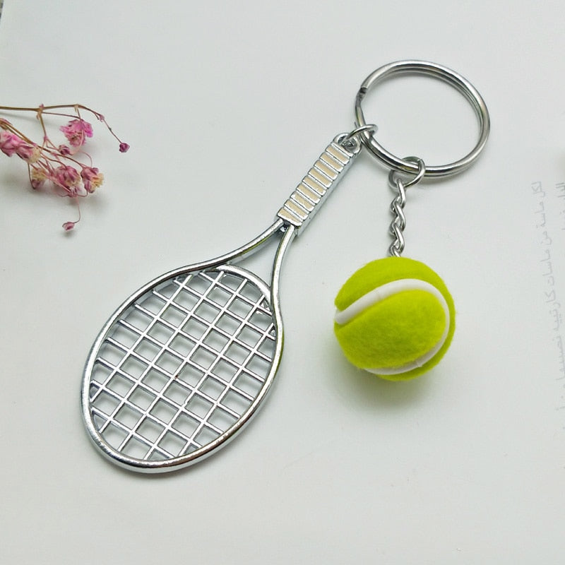 Tennis Racket & Ball Keychain