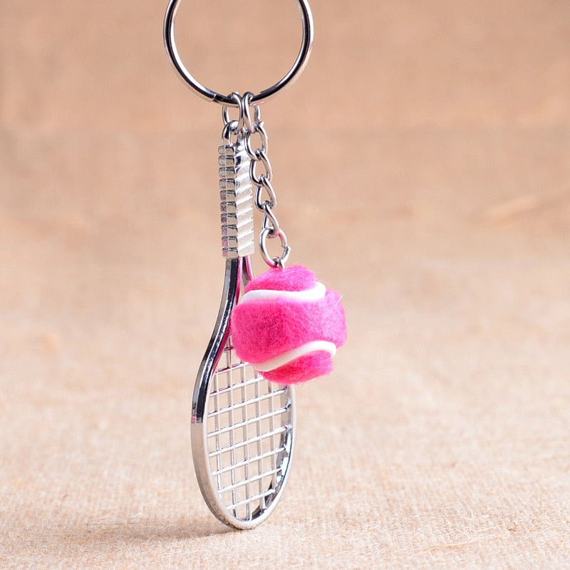 Tennis Racket & Ball Keychain