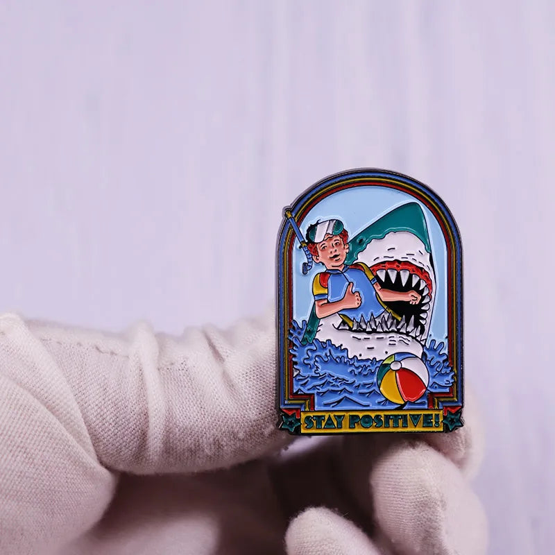 Stay Positive Shark Pin