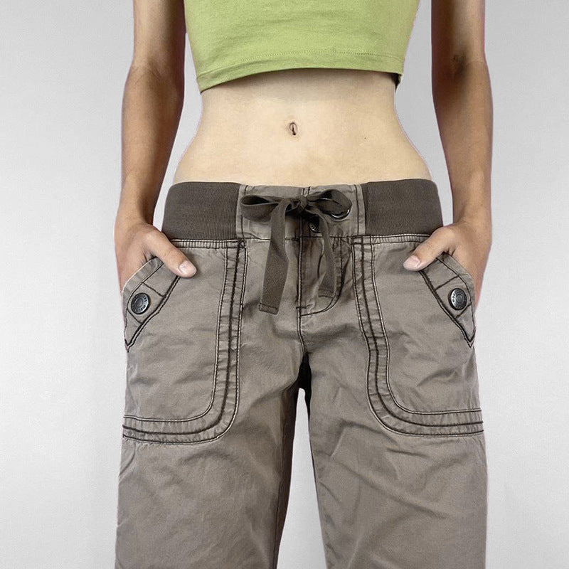 Pin Stripe Y2k Low Rise Boot Cut Jeans