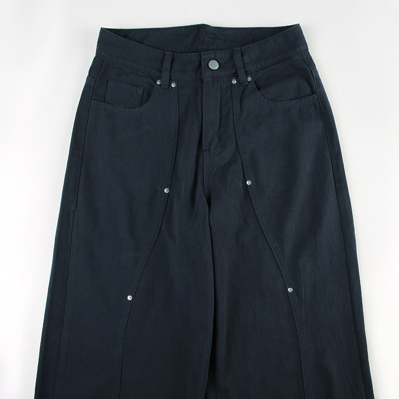 Pin Stripe Y2k Low Rise Boot Cut Jeans