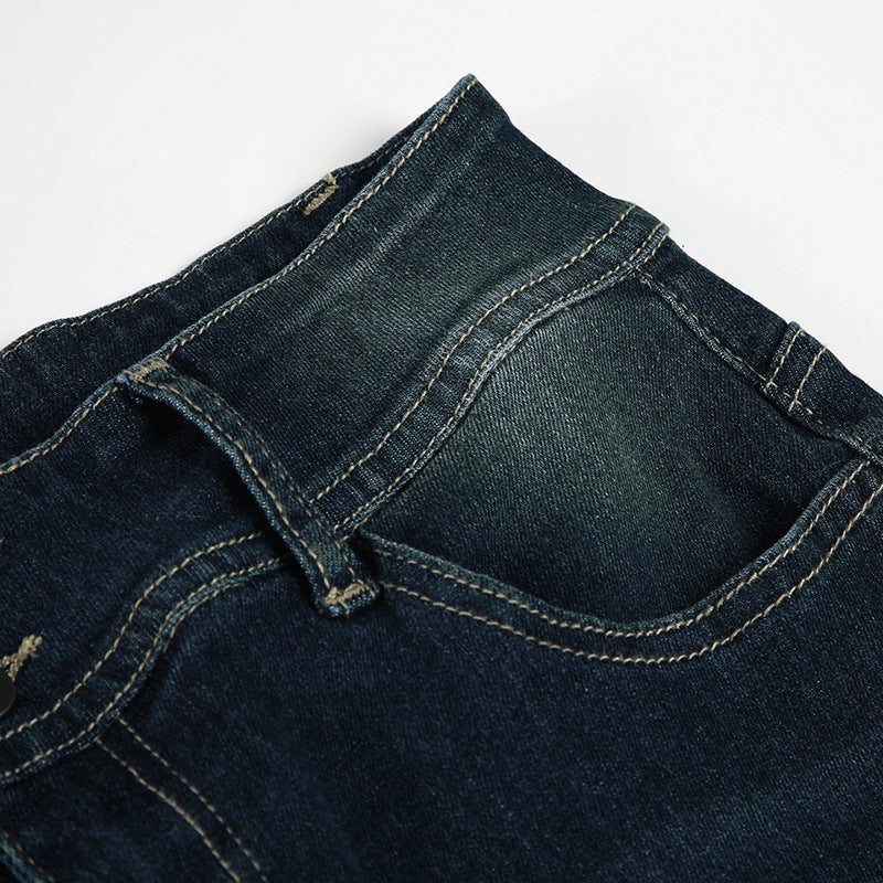 Pin Stripe Y2k Low Rise Boot Cut Jeans