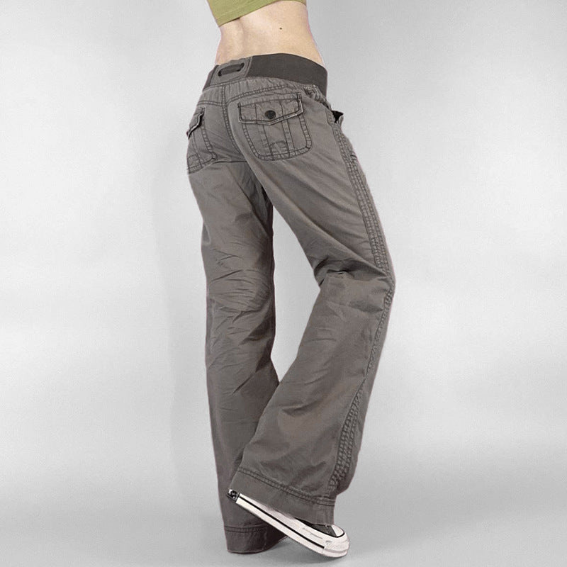 Pin Stripe Y2k Low Rise Boot Cut Jeans