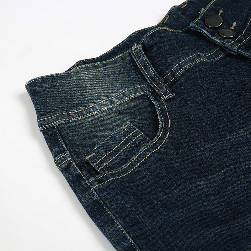 Pin Stripe Y2k Low Rise Boot Cut Jeans