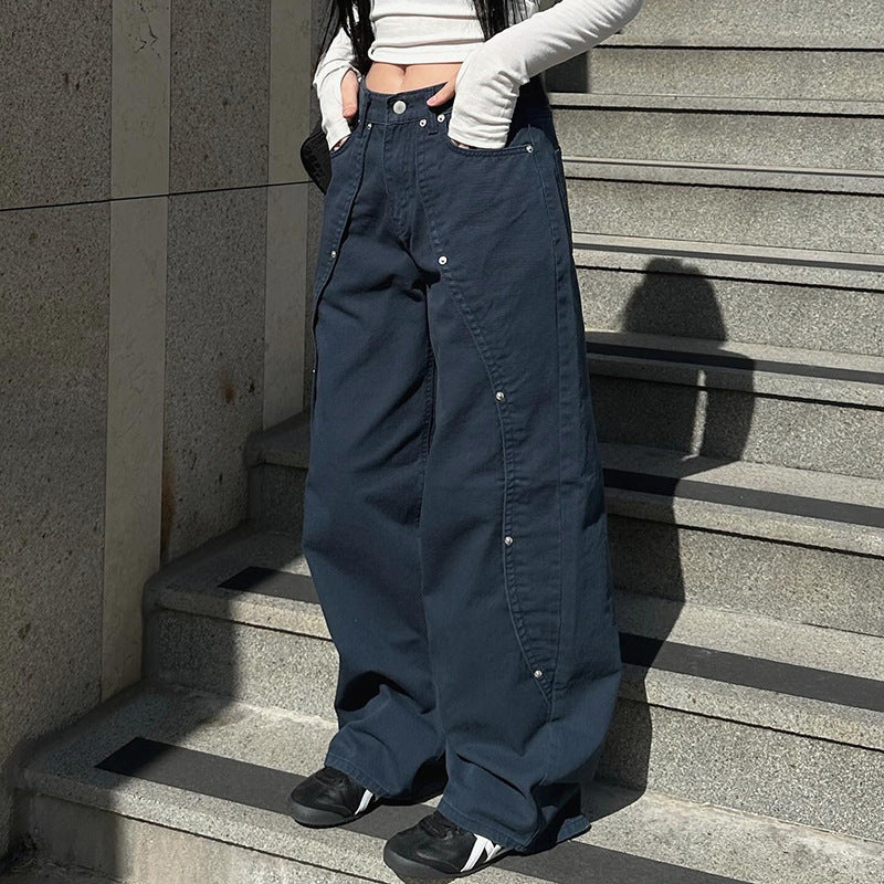 Pin Stripe Y2k Low Rise Boot Cut Jeans