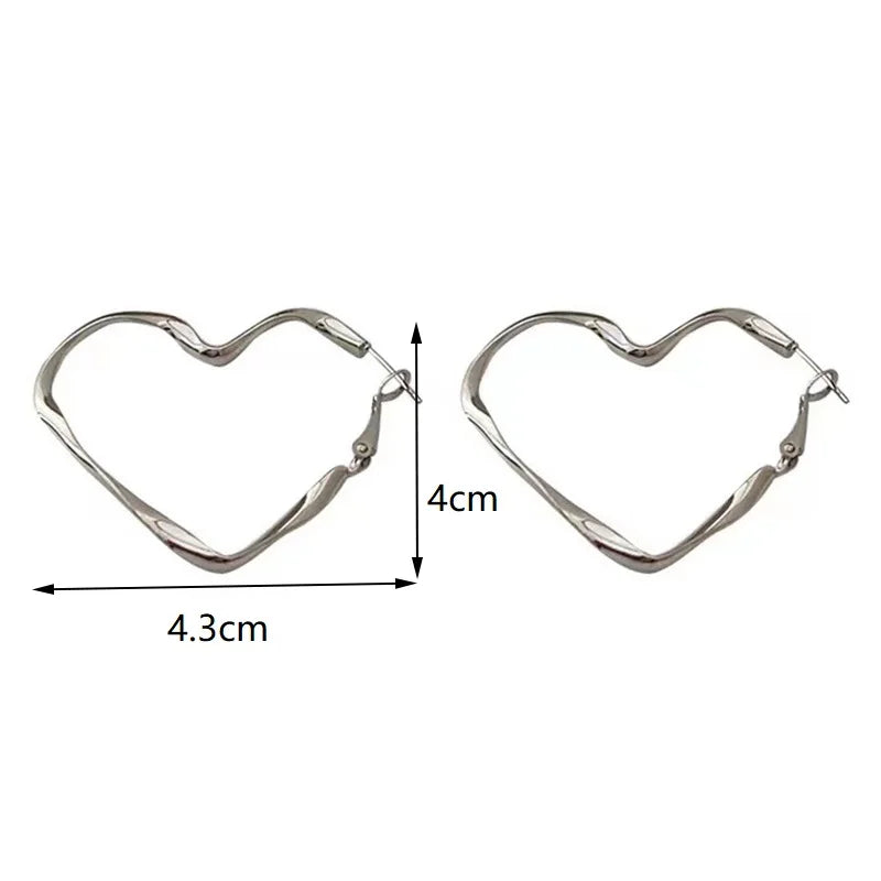 1Pair Liquid Heart Earrings