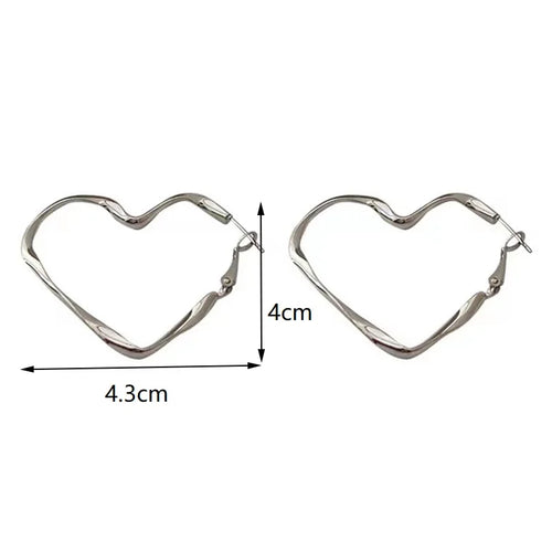 1Pair Liquid Heart Earrings
