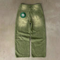 Matcha Dyed 6 Ball Embroidered Baggy Jeans