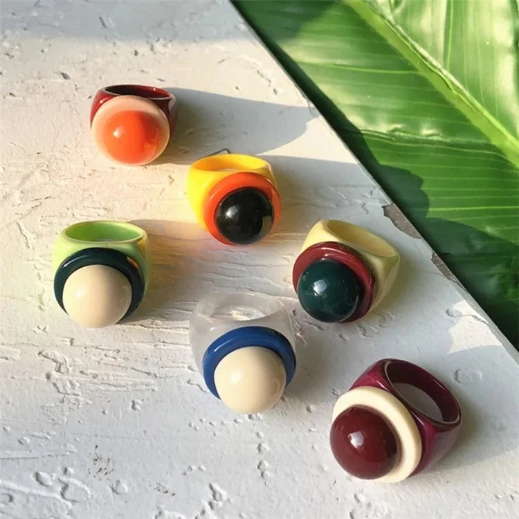 Bubble Round Acrylic Rings
