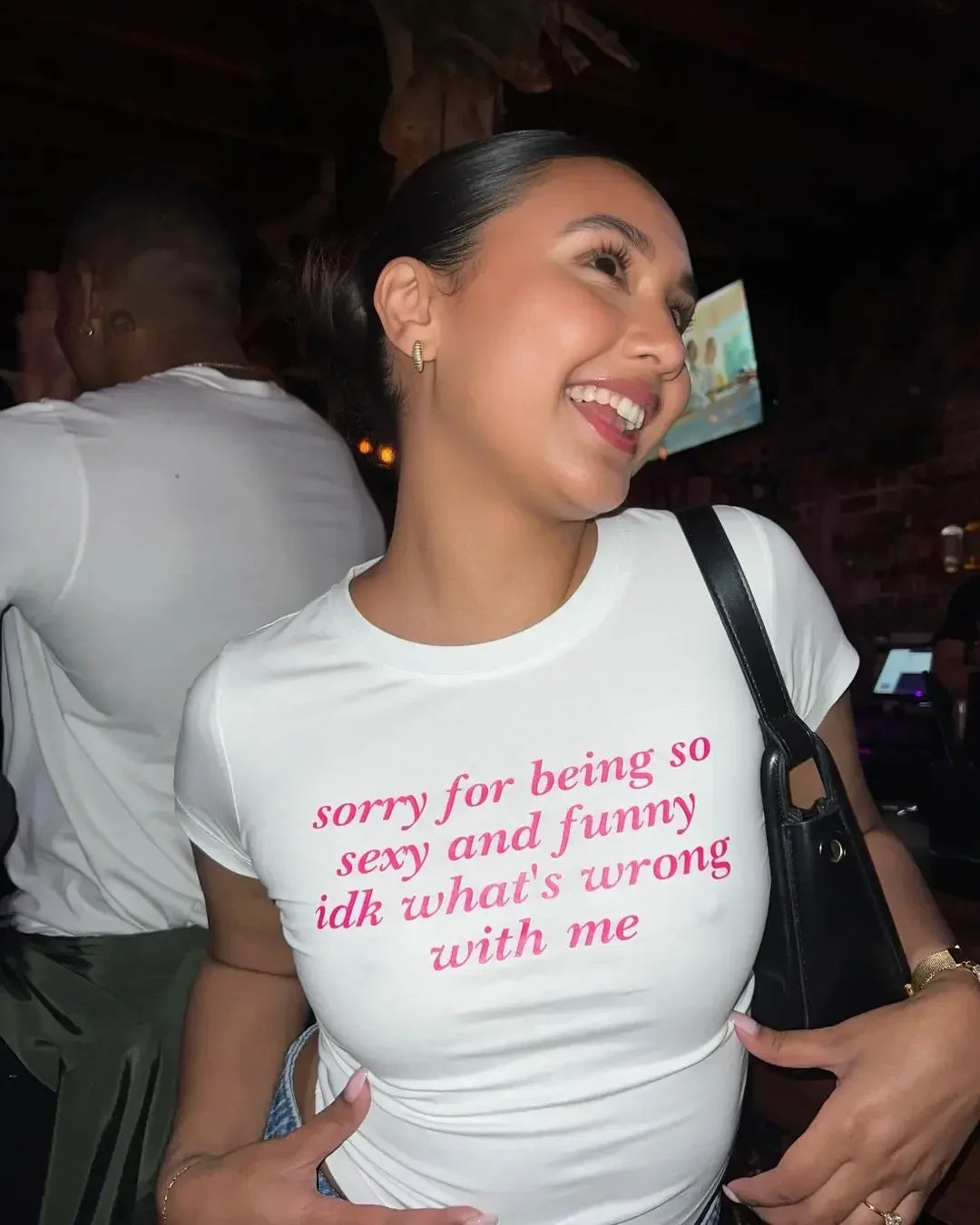 Sorry For Being So Sexy And Funny IDK What's Wrong With Me Crop Top