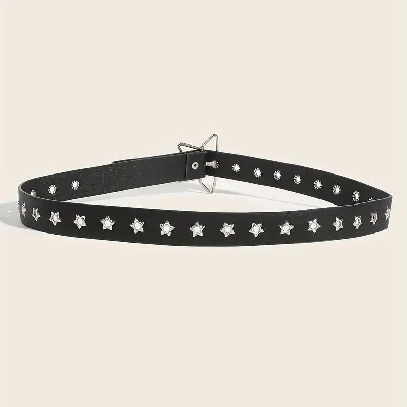 Star Eyelet Black Rivet Belt