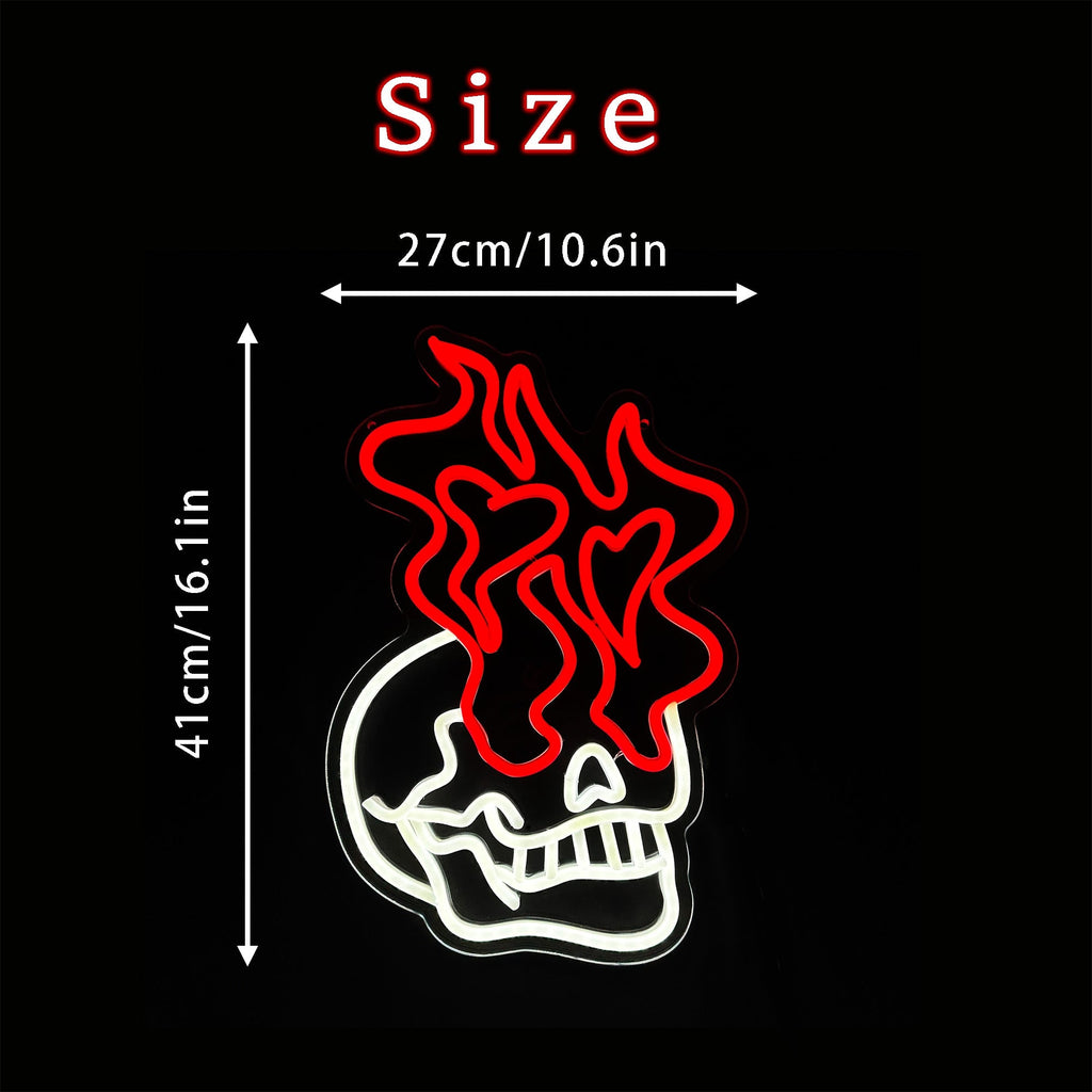 Burning Skull Neon Light