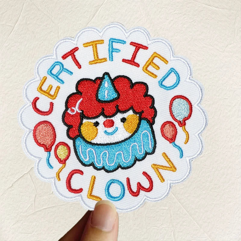 Certified Clown Embroidered Iron On Sew On Patch