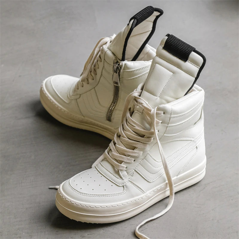 High-Top Leather Sneakers
