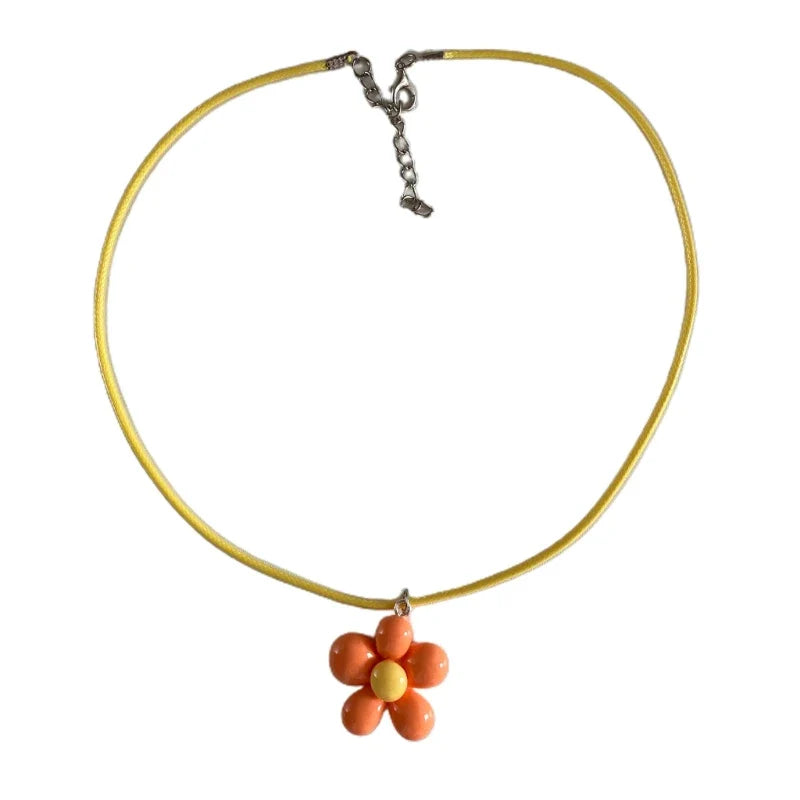 Monochrome Flower Necklace