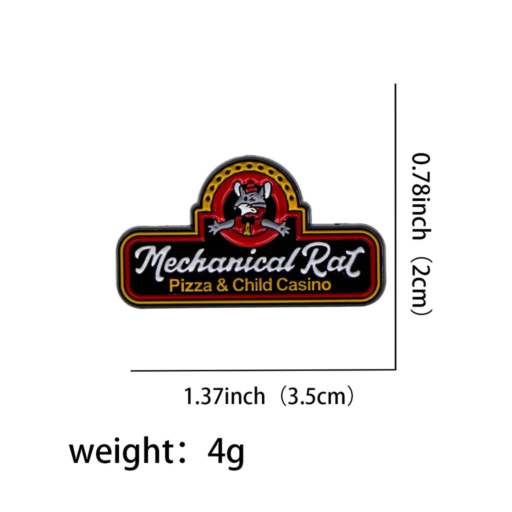 Mechanical Rat Pizza Child Casino Pin