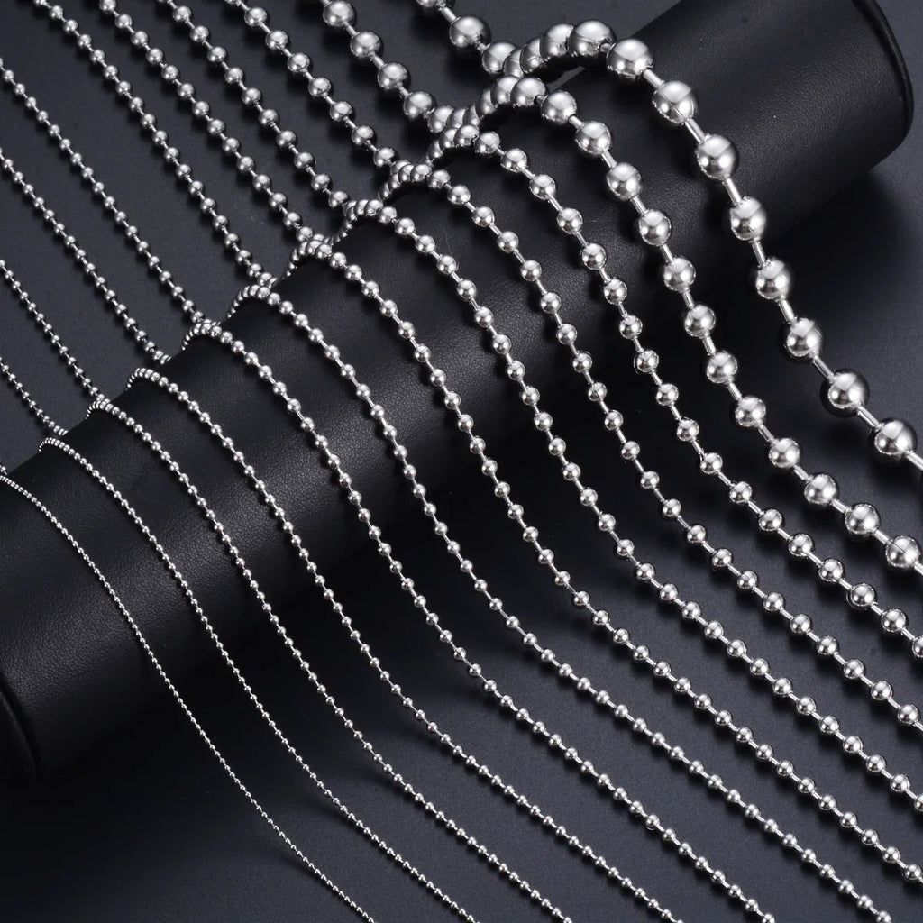 5pcs/lot 1.2mm-10mm Stainless Steel Ball Chain