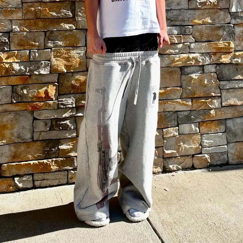 Faux Double Layered High-Waisted AK Sweatpants