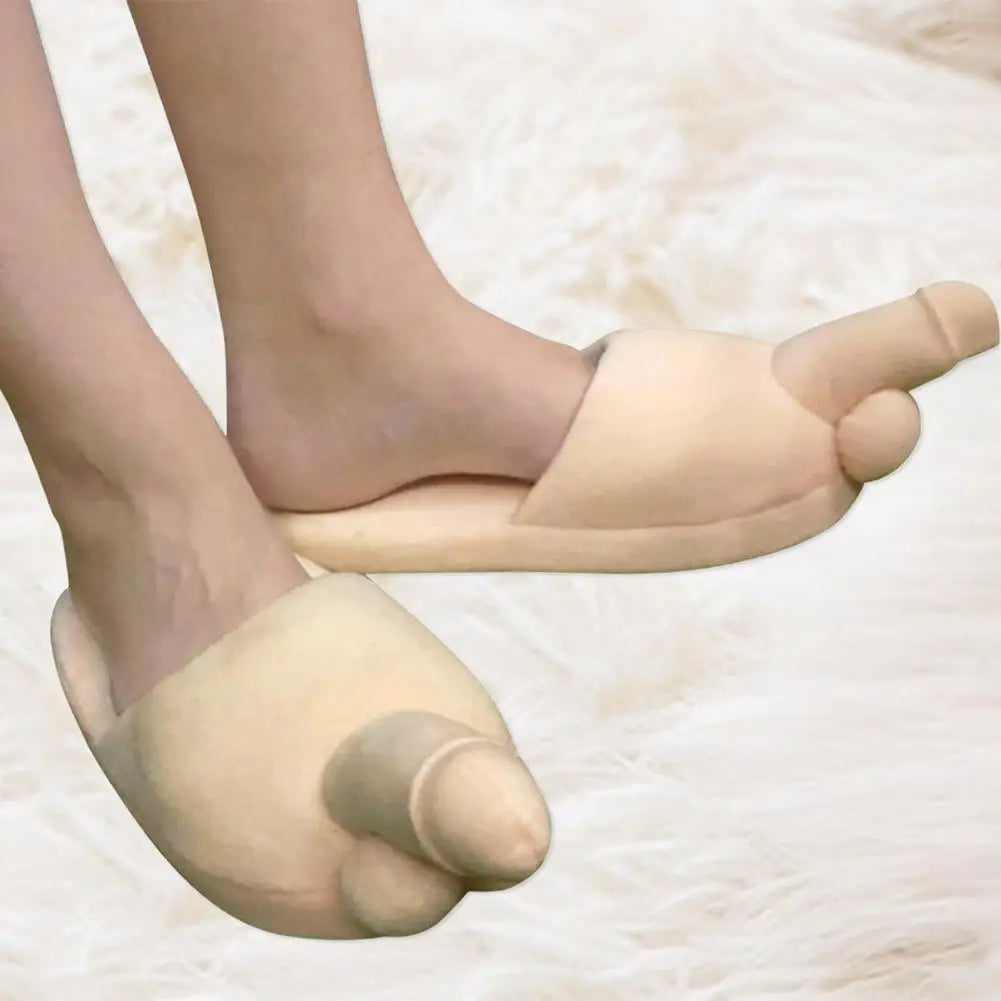 Pee Pee Plush Flat Slippers