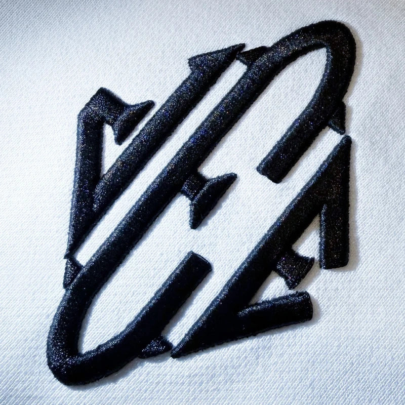 Jeffrey Epstein White Embroidered Quarterzip Pullover