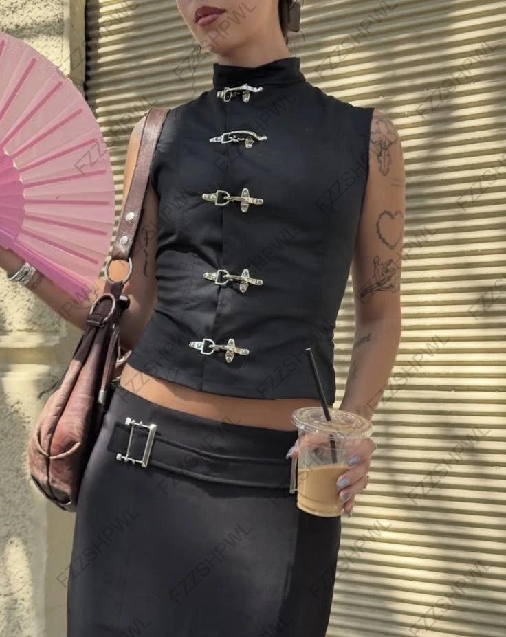 Clasp Fitted short-Sleeveless Shit