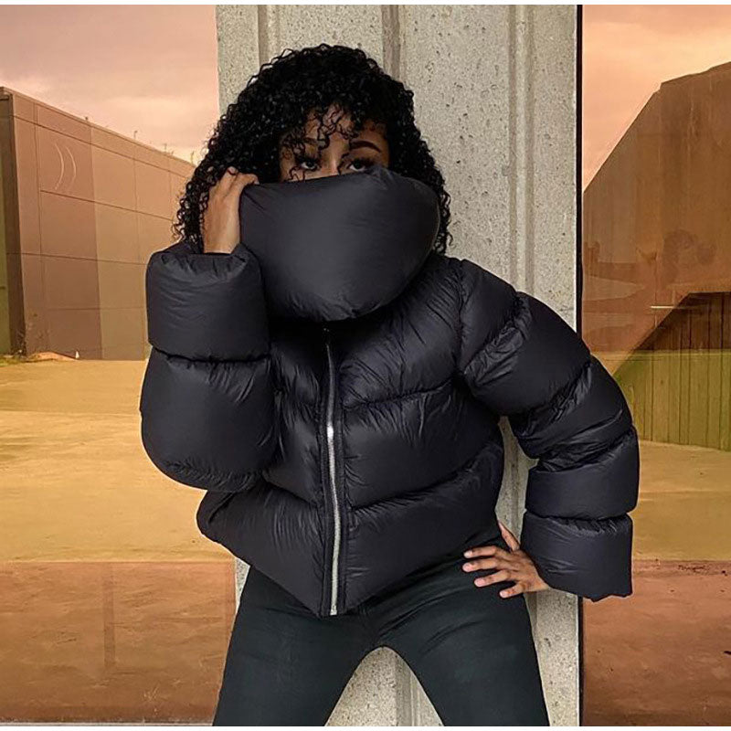 Turtleneck Down Jacket & Down Scarf