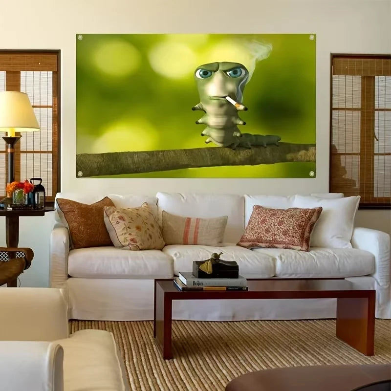 Smoking CATERPILLAR Wall Banner