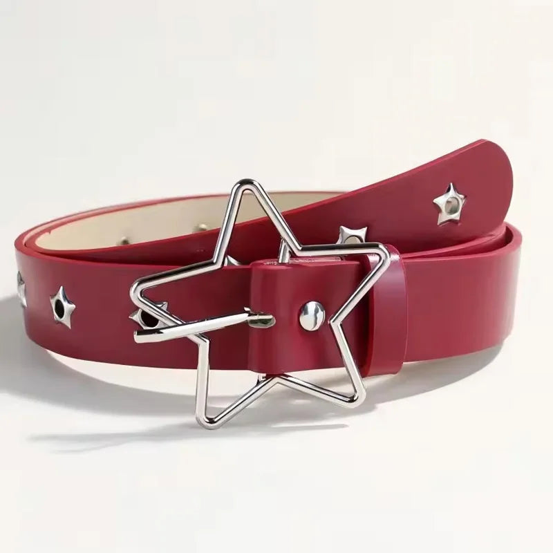 Star Eyelet Black Rivet Belt