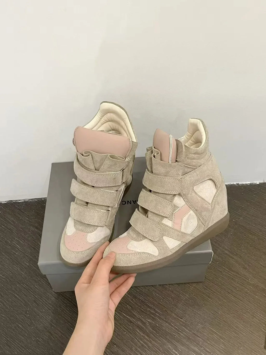 Genuine Leather Marant Wedge Heel Sneakers