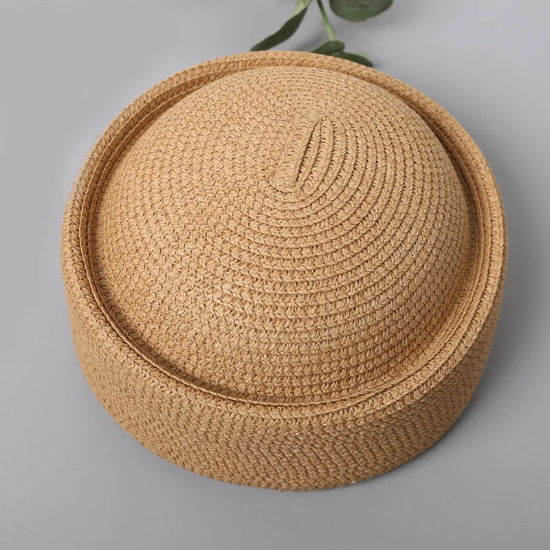 Straw Pillbox Hat