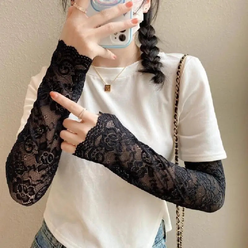 Ice Silk Lace Arm Sleeve