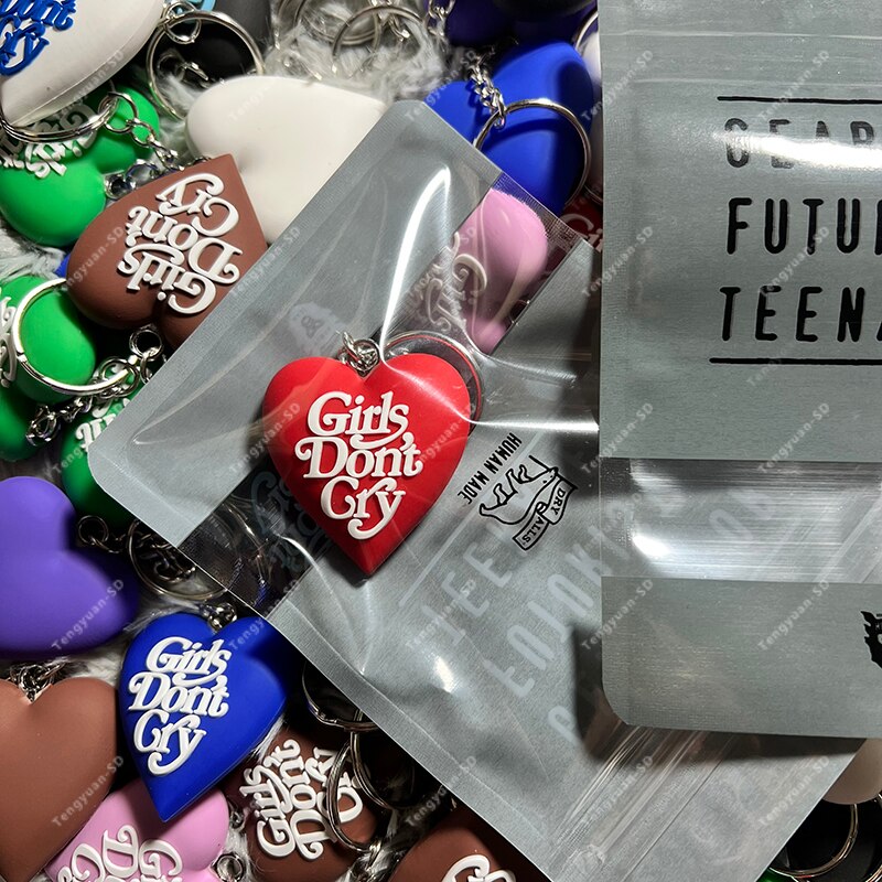 Girls Don't Cry Heart Keychain