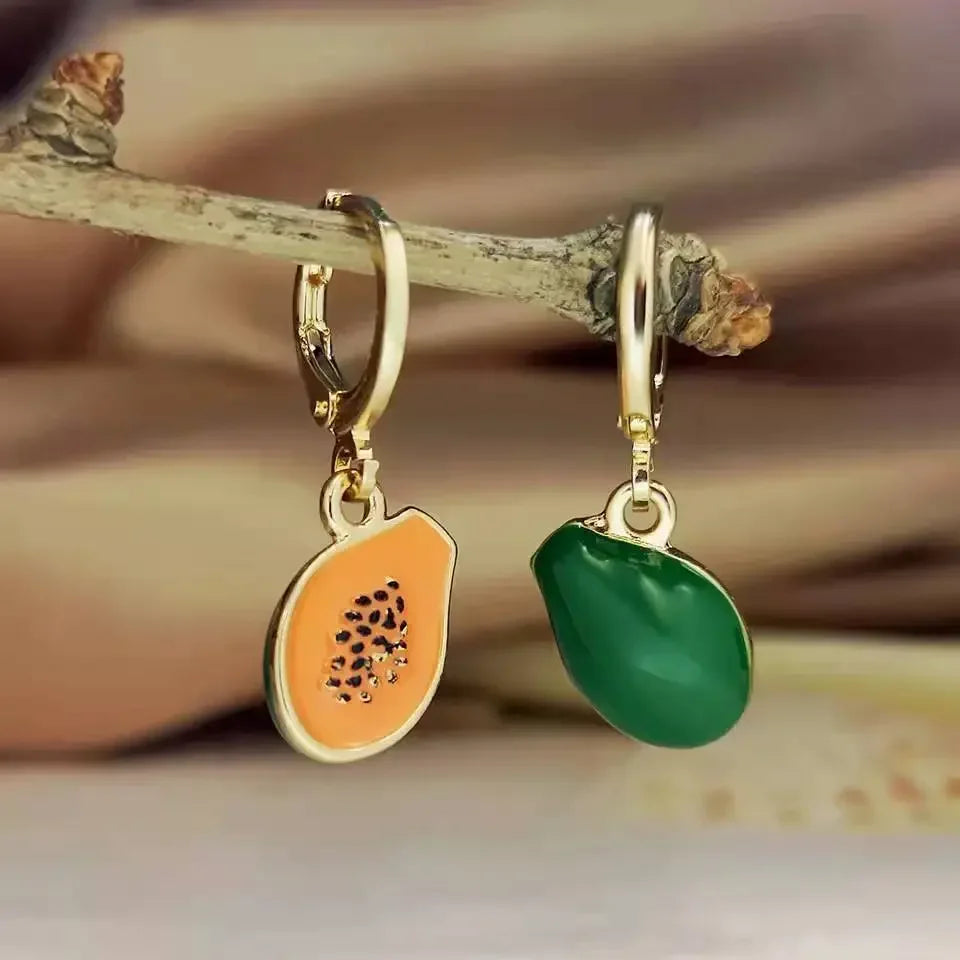 Papaya Fruit Earrings