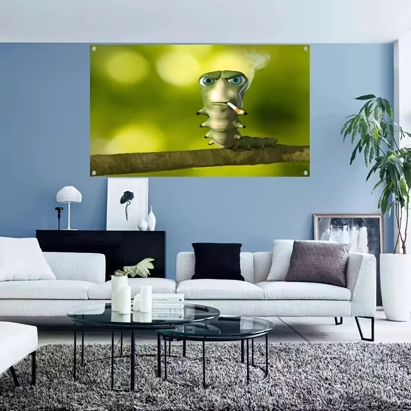 Smoking CATERPILLAR Wall Banner