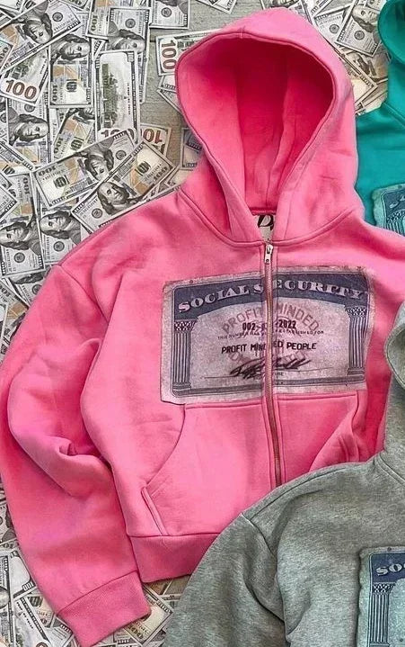 Social Security Zip Up Hoodie