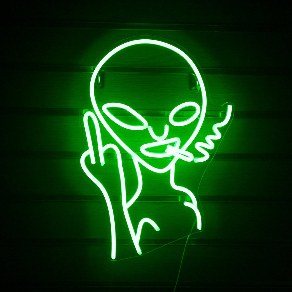 Alien Smoking Neon Sign
