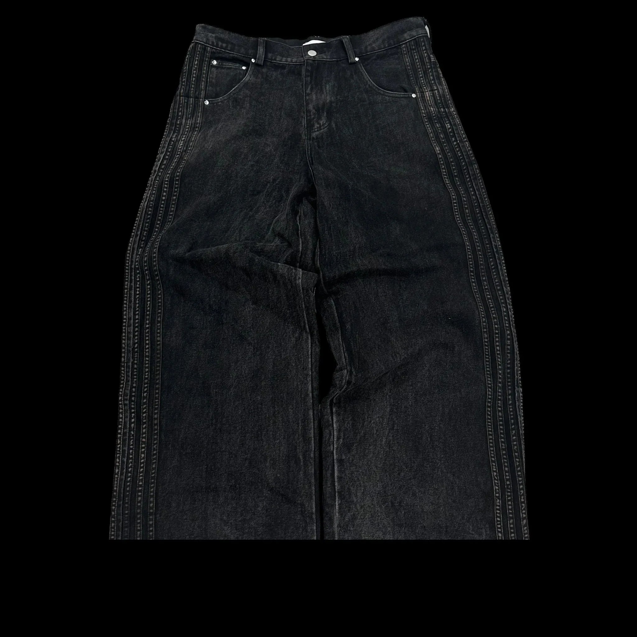 Vintage Striped Embroidered Sweatpant Jeans